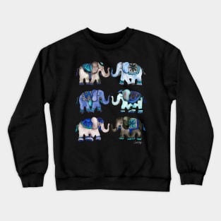 grey blue elephants Crewneck Sweatshirt